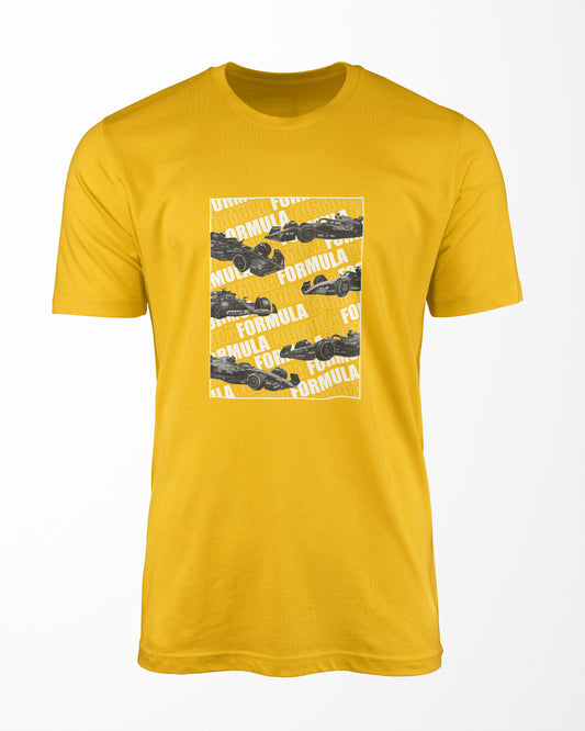 Camiseta Formula - Live Fast - Amarela