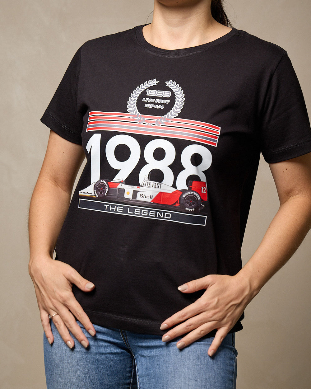 Camiseta Feminina Mclaren MP4/4 1988 - Preta