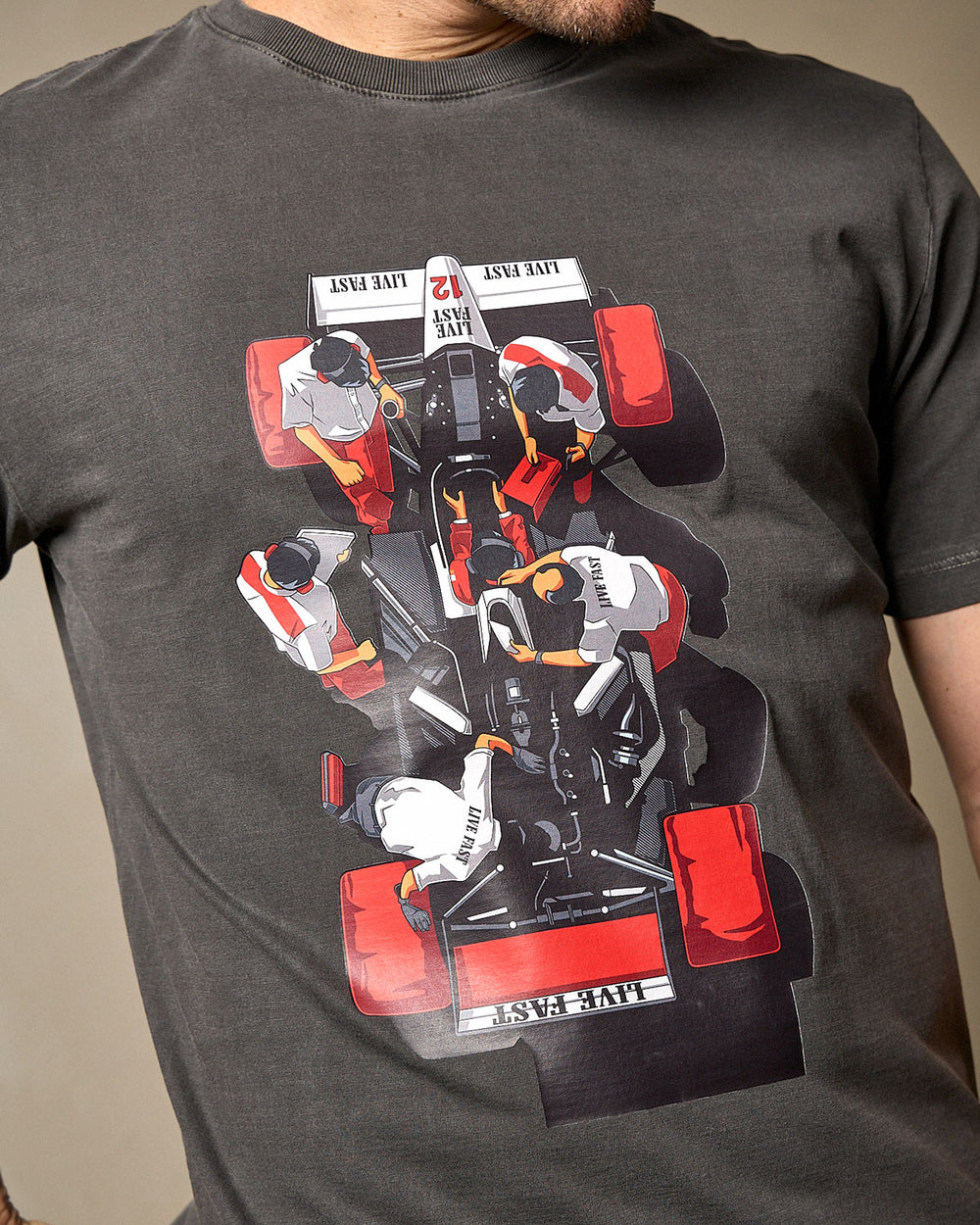 Camiseta Pit Lane On Fire! - Cinza Stoned