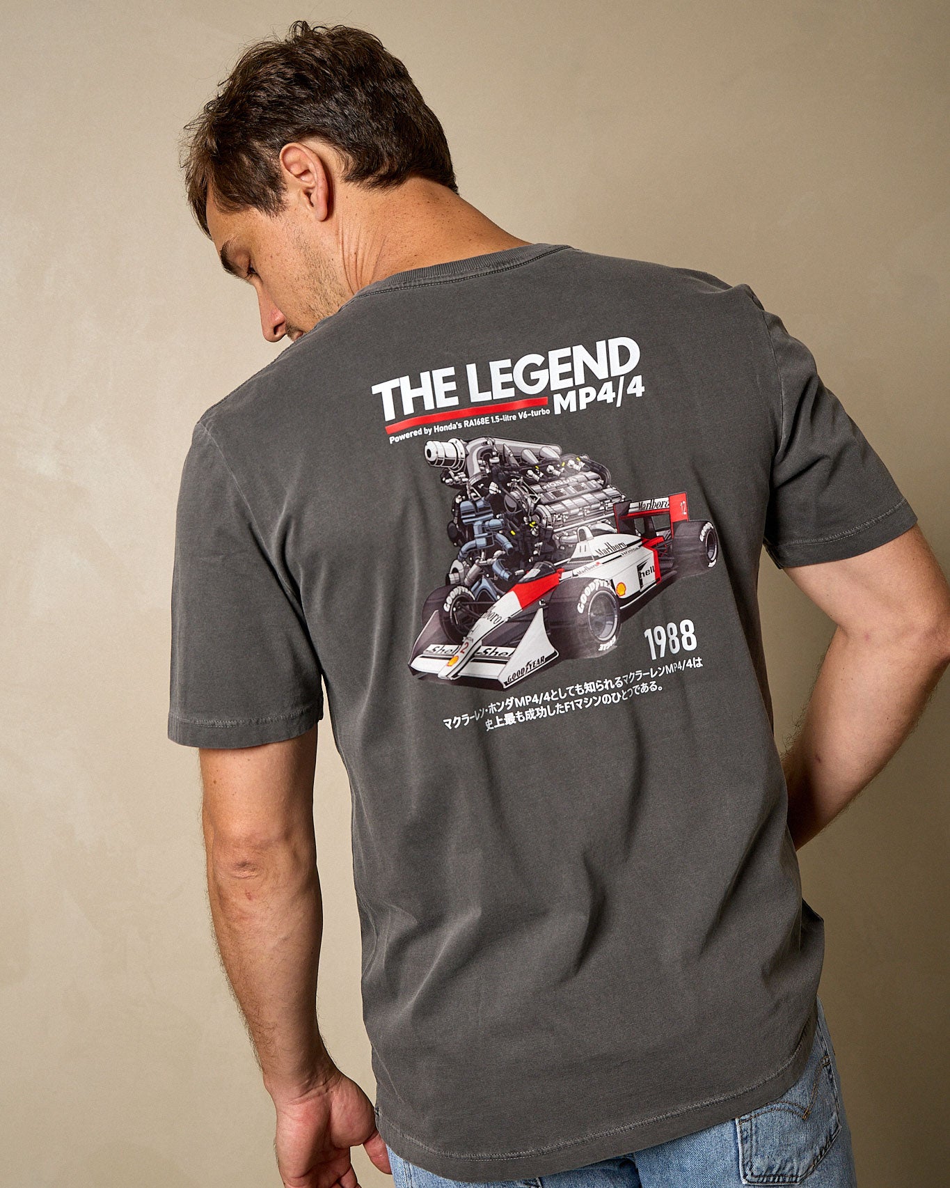 Camiseta The Legend MP4/4 - 1988 - Cinza Stoned