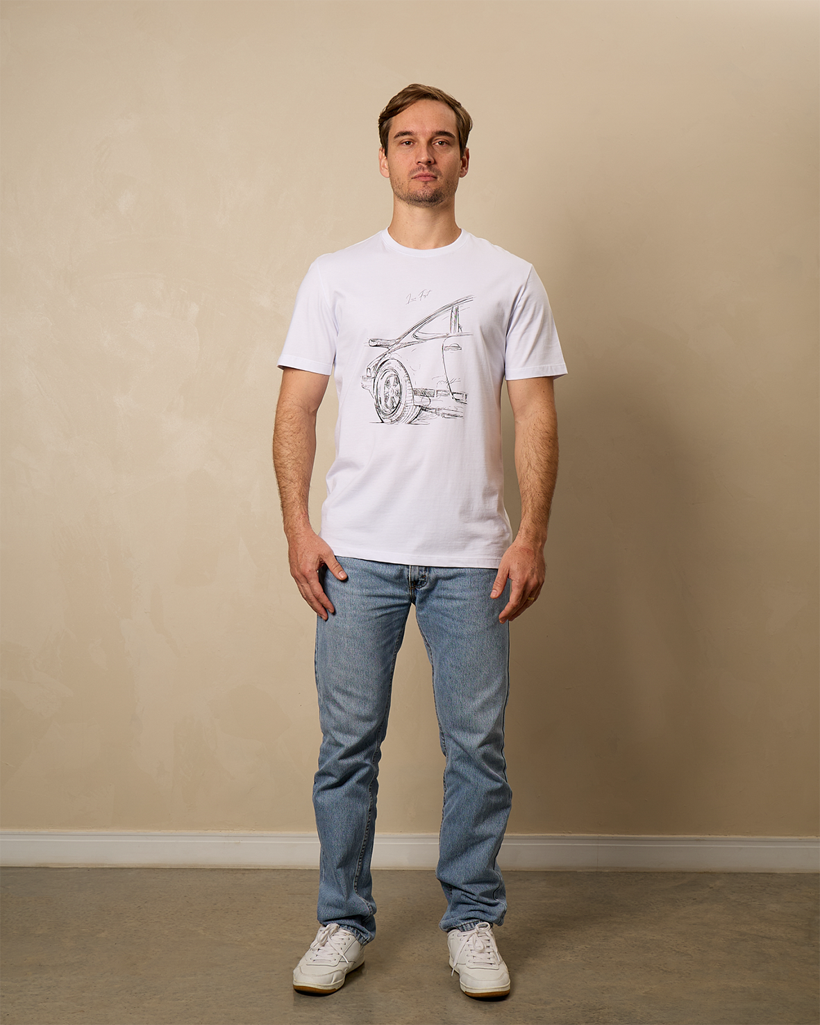Camiseta Porsche Sketch 911 | Branca