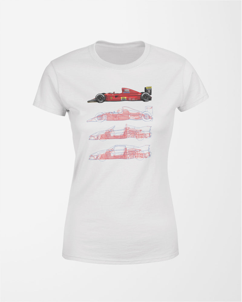 Camiseta Feminina Ferrari 641 | Branca