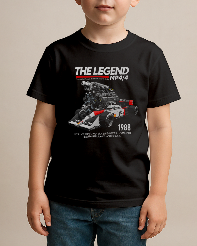 Camiseta Infantil The Legend MP4/4 | 1988 - Preta