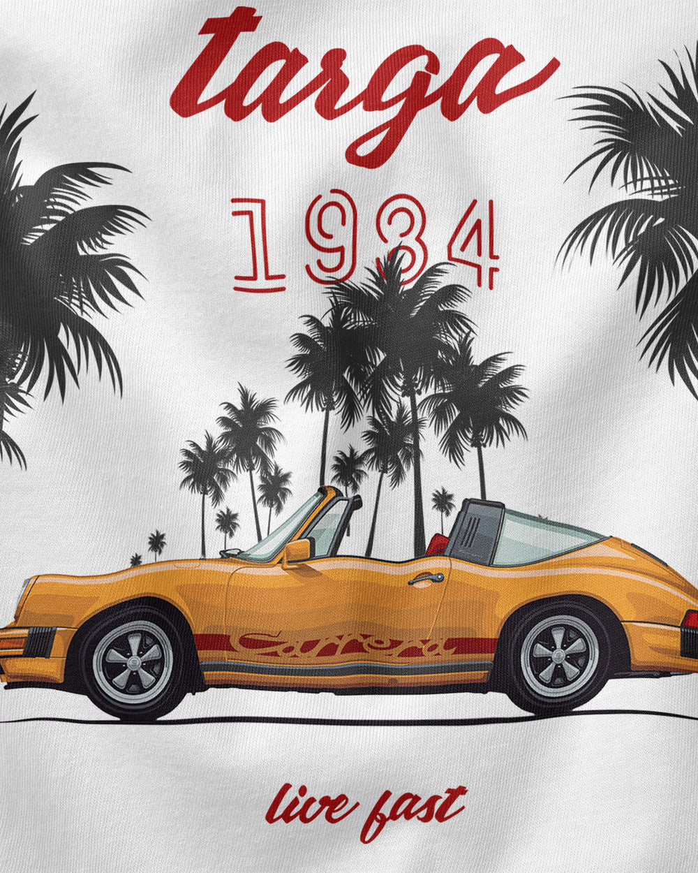 Camiseta Targa 1984 - Live Fast - Branca