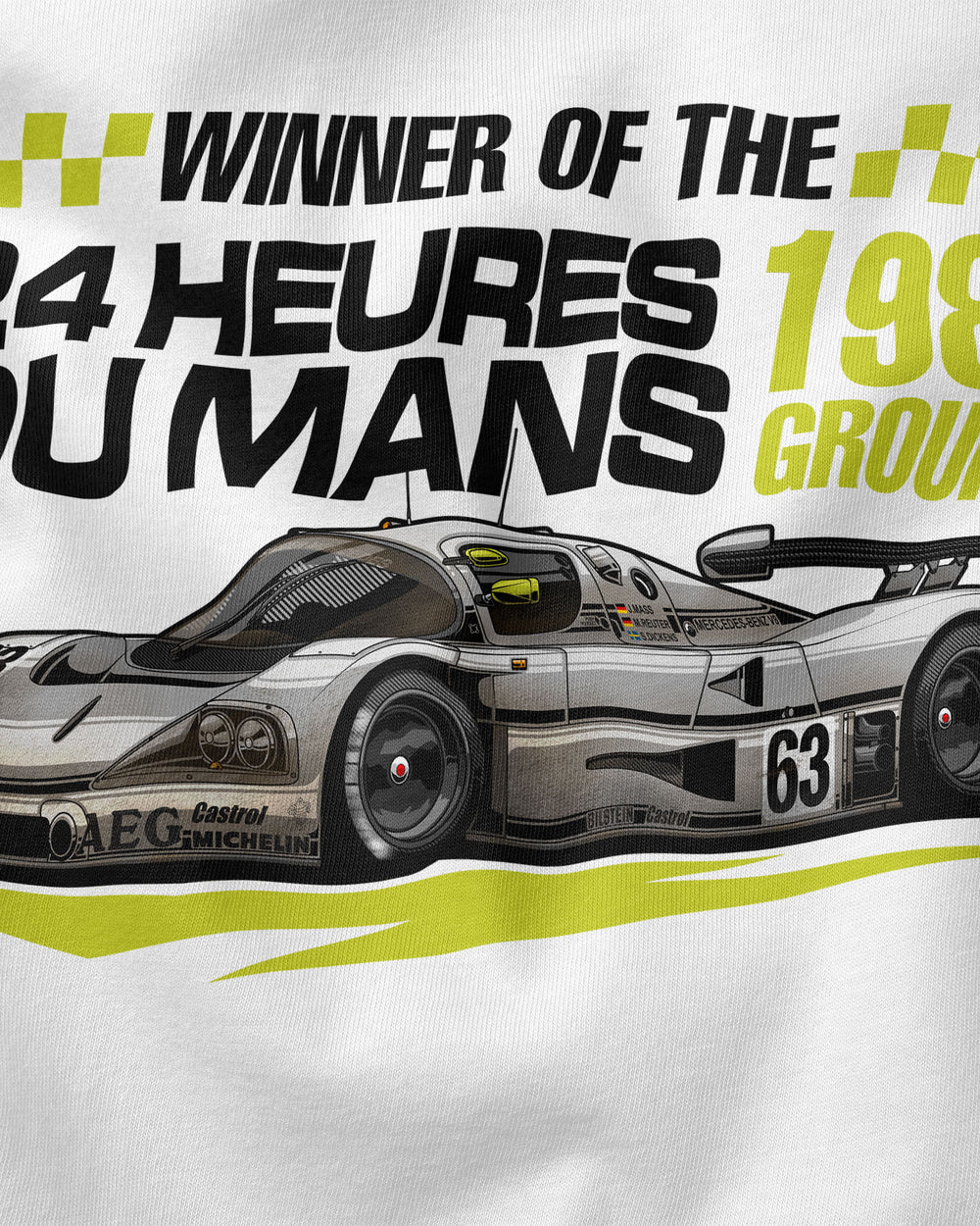 Camiseta Infantil Sauber-Mercedes C9 - Le Mans 1989 Winner - Branca