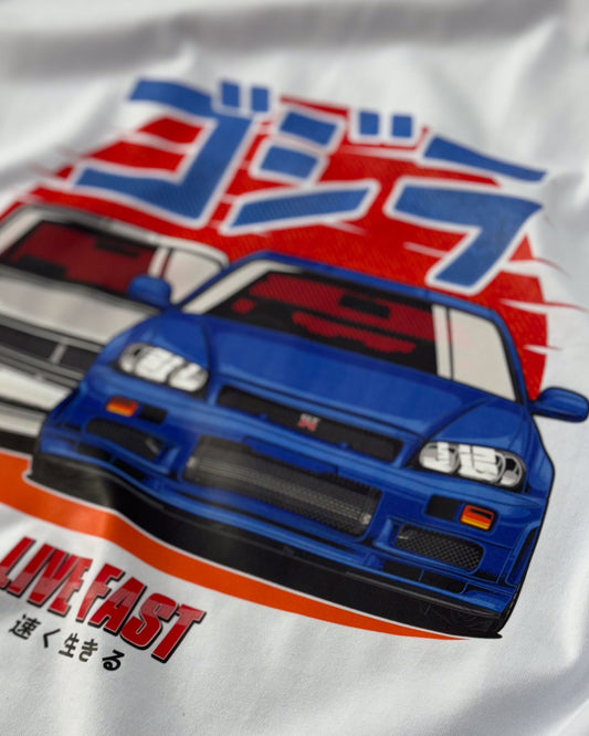 Camiseta Skyline Godzilla – A Lenda dos JDMs - Branca