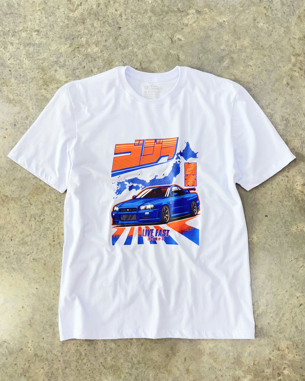 Camiseta Skyline GTR R34 Godzilla - Branca