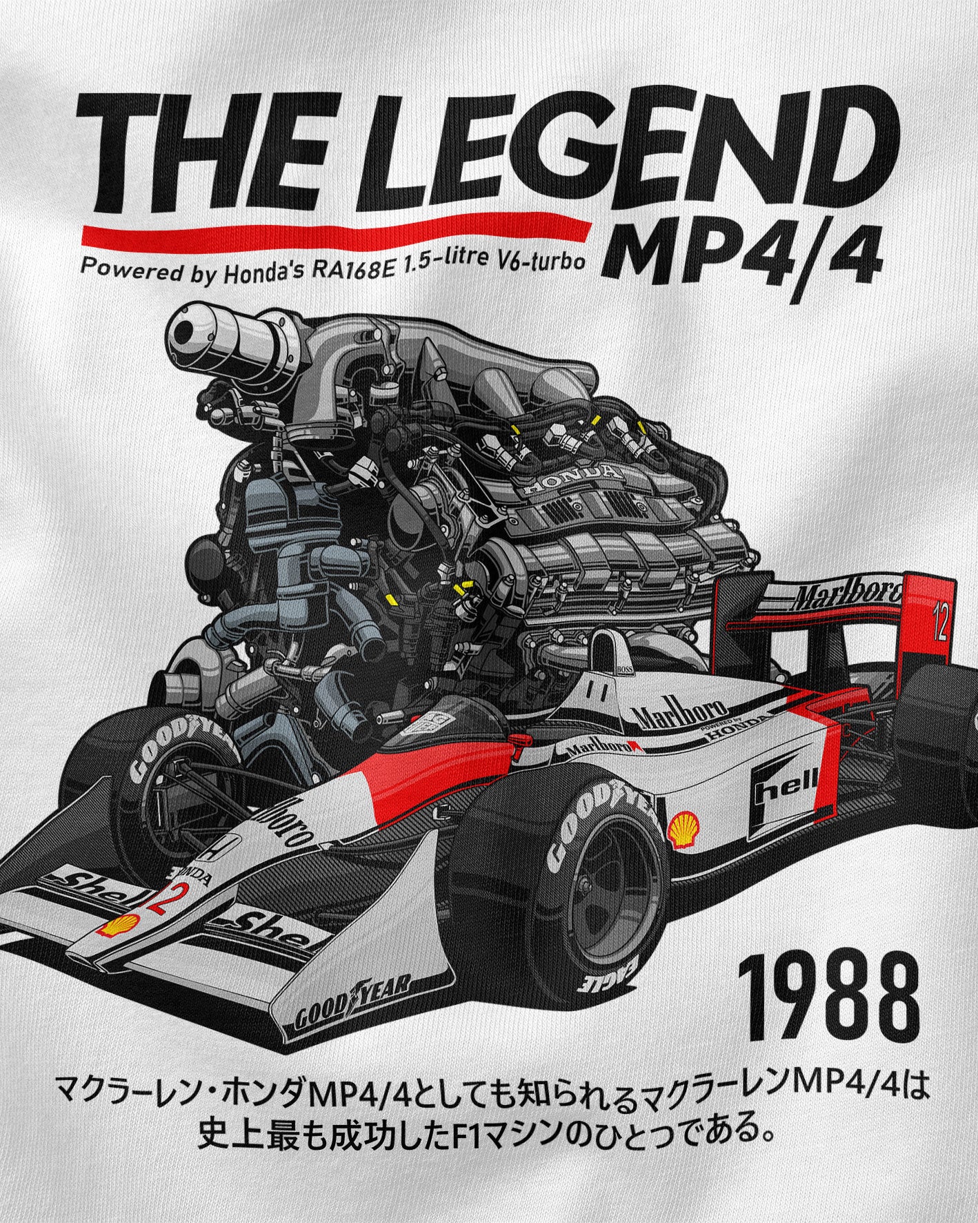 Camiseta The Legend MP4/4 - 1988 | Branca