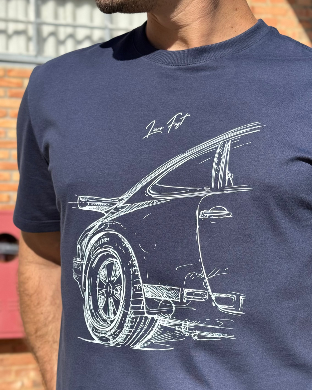 Camiseta Porsche Sketch 911 | Marinho