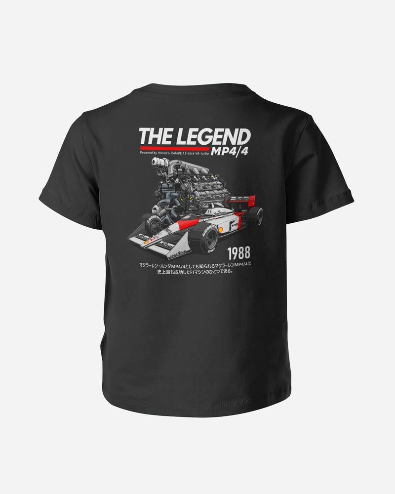 Camiseta Infantil The Legend MP4/4 - 1988 - Preta