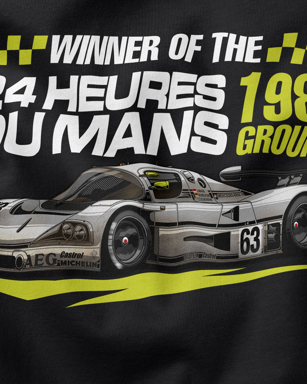 Camiseta Infantil Sauber-Mercedes C9 - Le Mans 1989 Winner - Preta