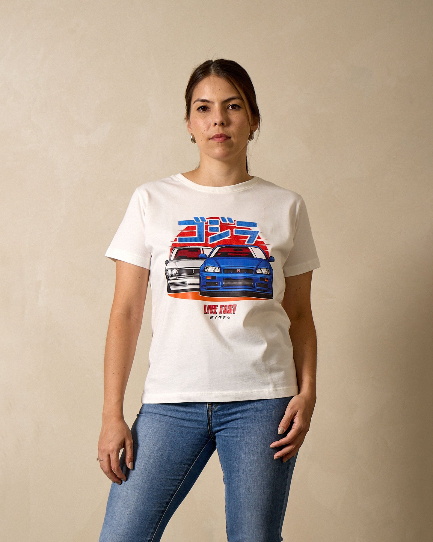 Camiseta Feminina Skyline Godzilla – A Lenda dos JDMs - Off White