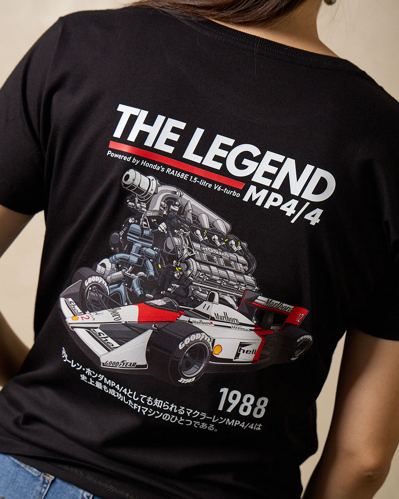 Camiseta Feminina The Legend MP4/4 - 1988 - Preta