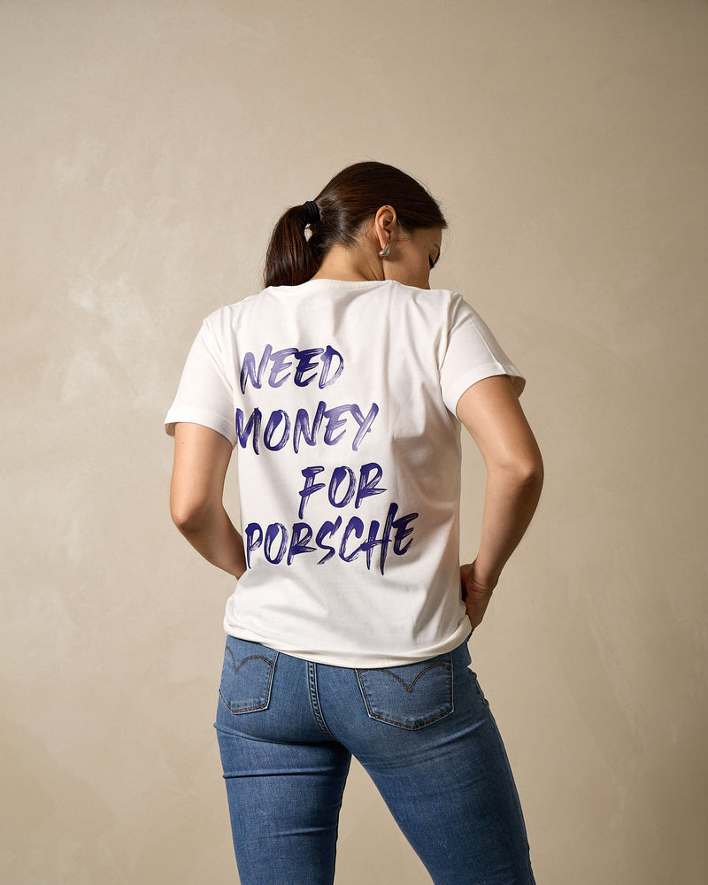 Camiseta Feminina Need Money For Porsche - Off White