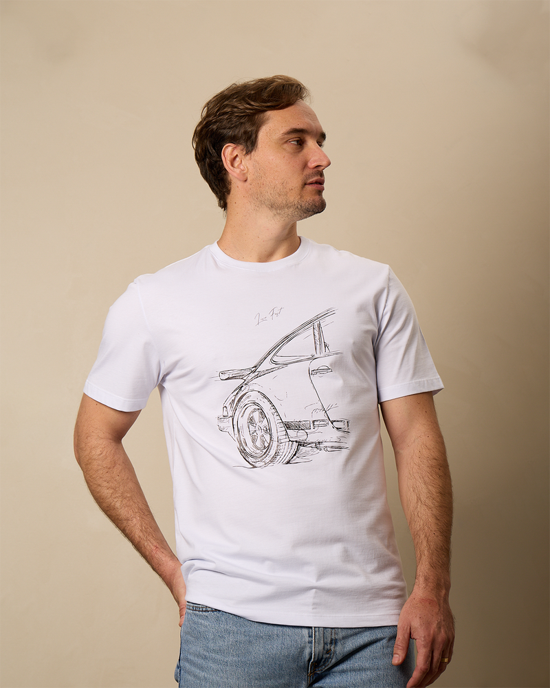 Camiseta Porsche Sketch 911 | Branca