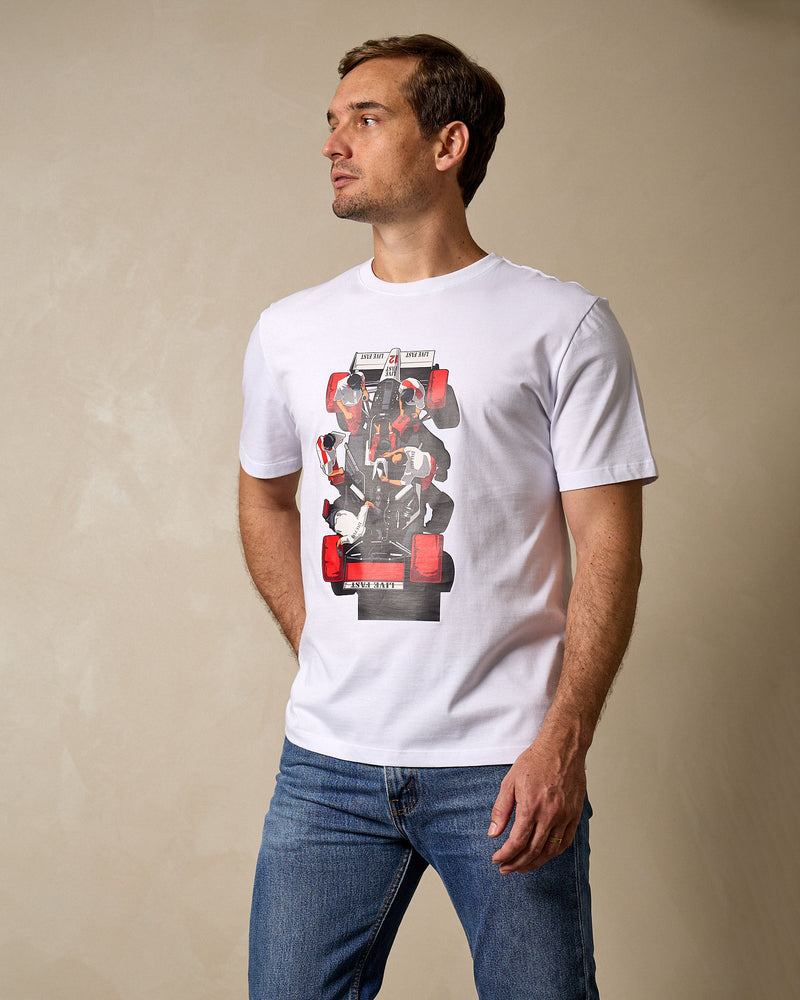 Camiseta Pit Lane On Fire! - Branca