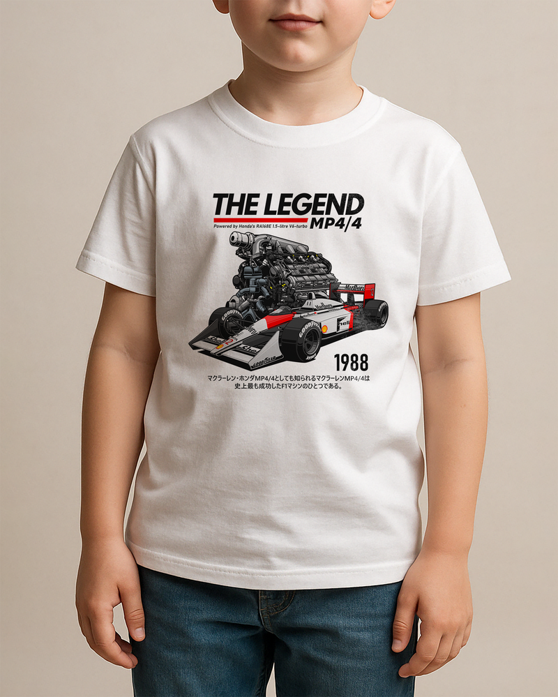 Camiseta Infantil The Legend MP4/4 | 1988 - Branca